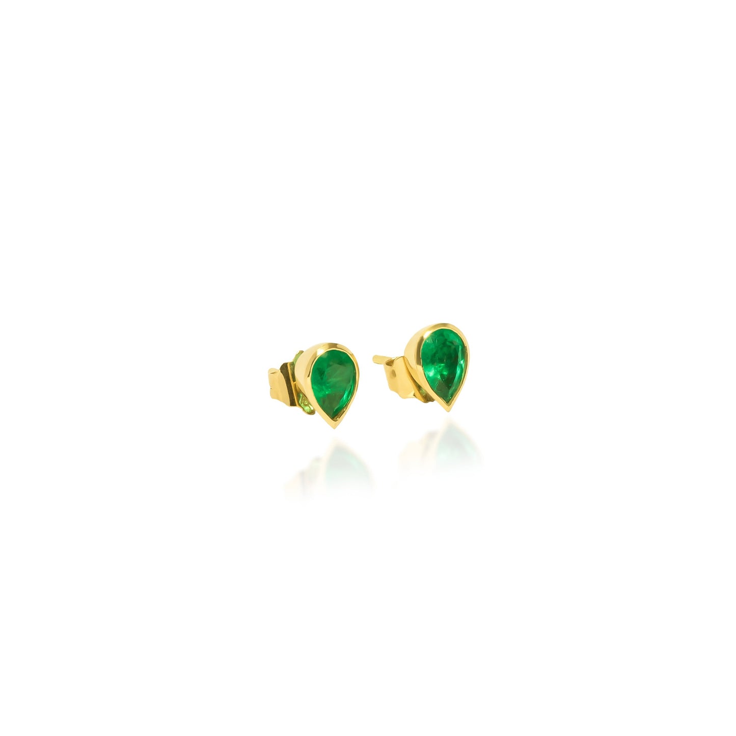 BIG EMERALD DROP STUDS