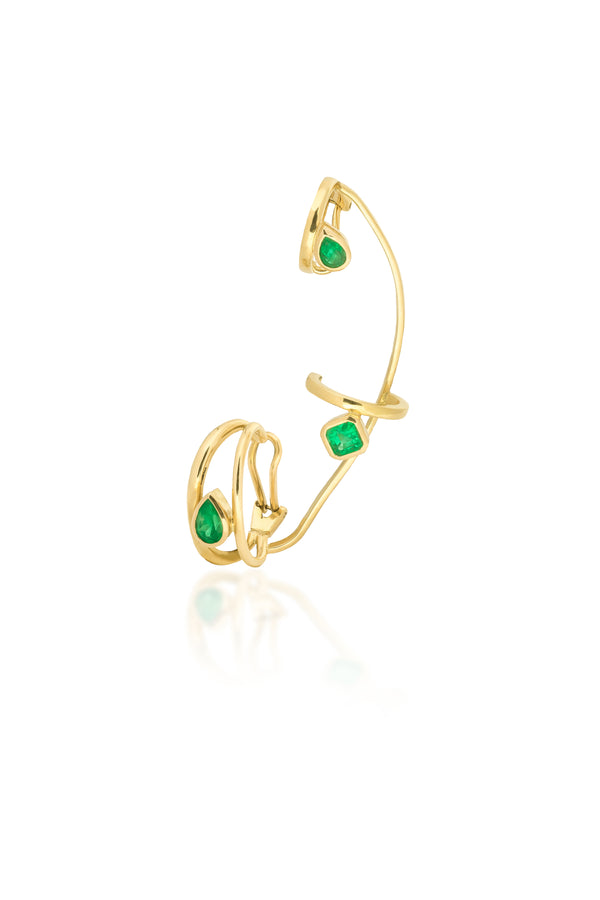 GOLDEN RINGS AND EMERALD EAR CUFF